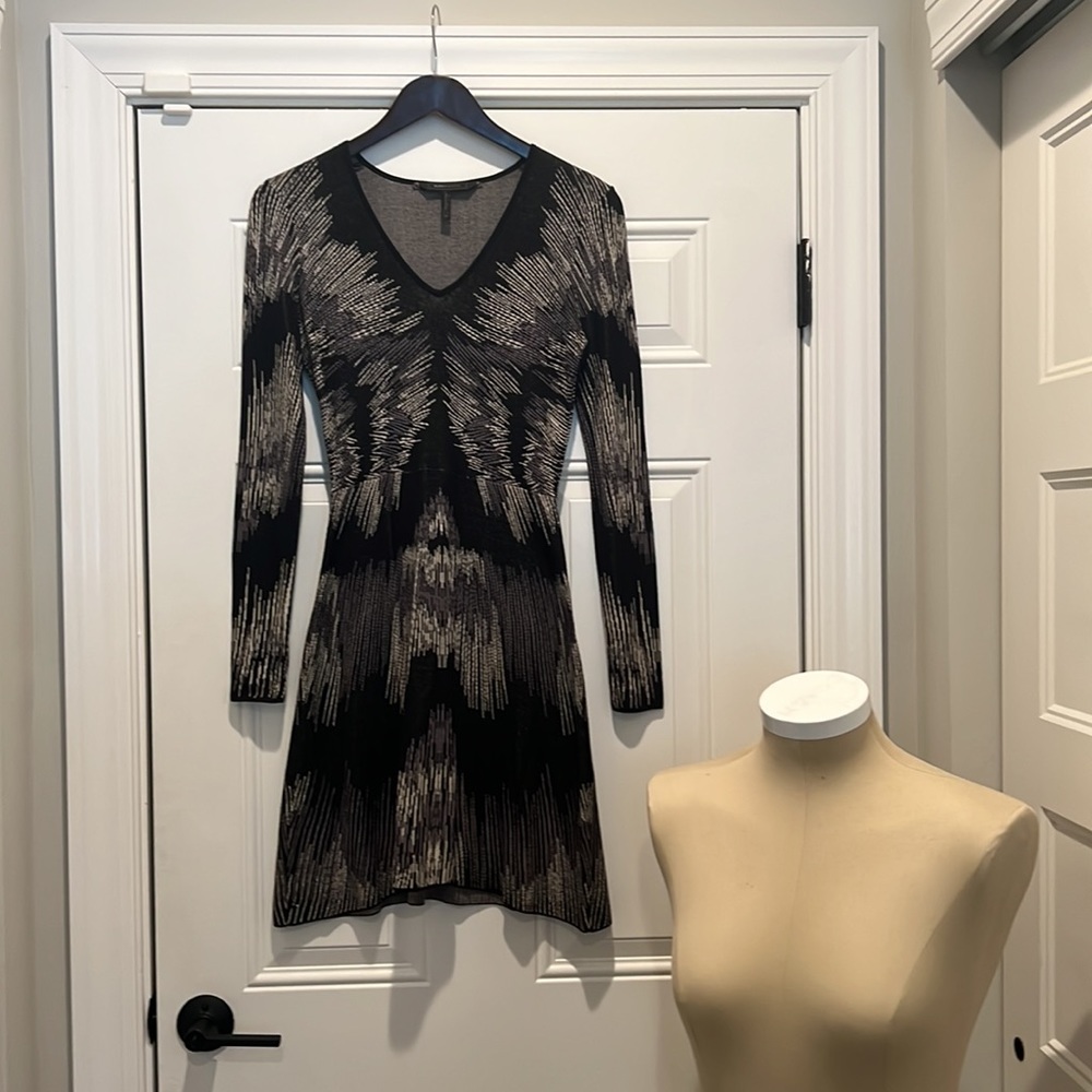 BCBGMAXAZRIA Electric Strokes A Line Jacquard Dress - Picture 4 of 7